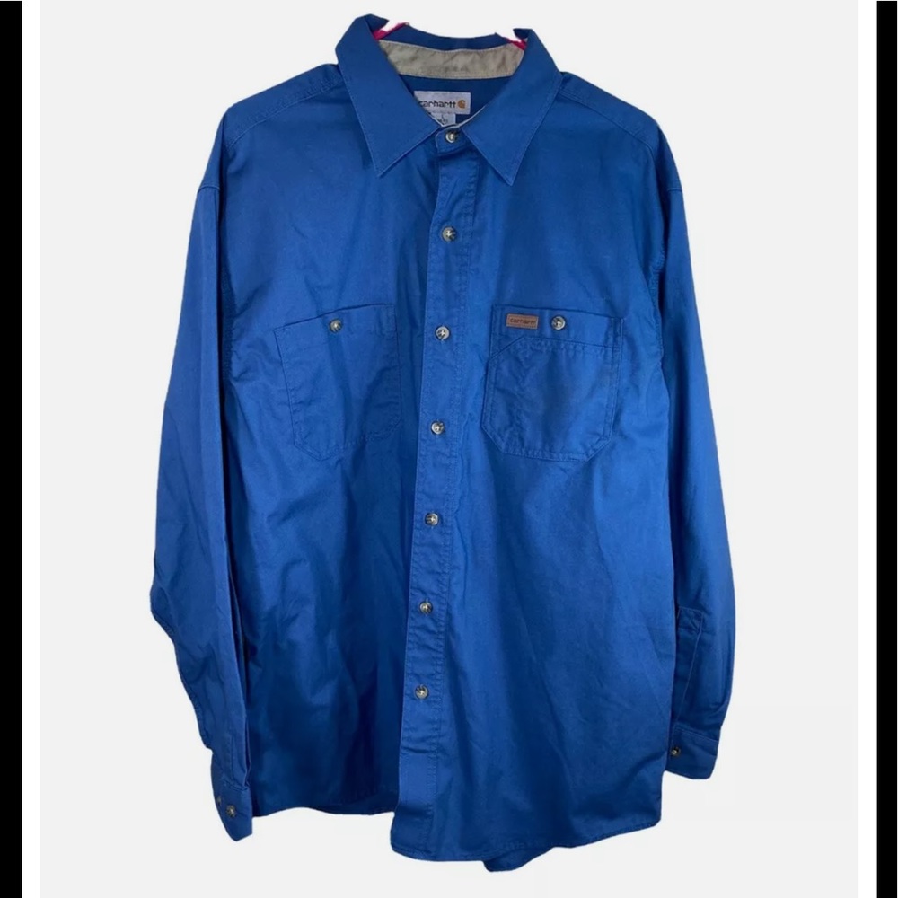 Carhartt Blue Long Sleeve Men’s Work Shirt ( size Large)